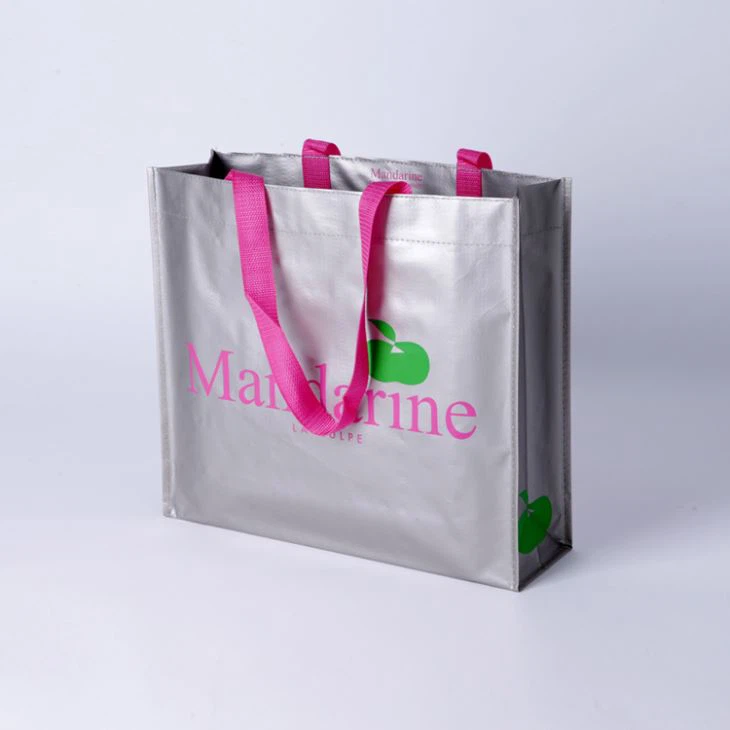 Горячие продажи рекламных металлическая эко-печатных многоразового использования пользовательского логотипа PP покупки мешок золотой мешок