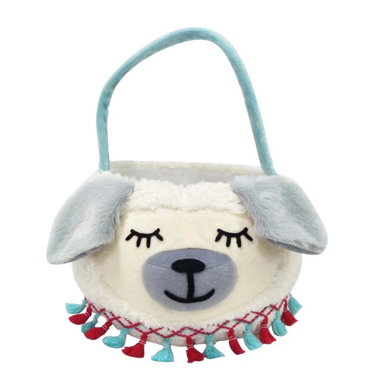 Джутовая пасхальная корзинка кролика