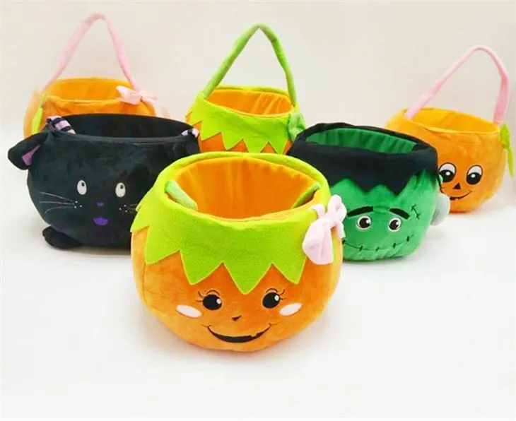 Мультяшная плюшевая тыквенная корзина